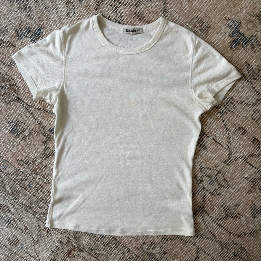 Buck Mason Herloom Rib Tee in natural
